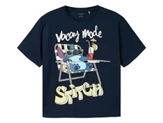 Mørkeblå T-shirt med Disney Stitch-print fra Name It 13243269 navy blazer